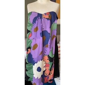 Tibi Anthropologie Strapless Floral Silk Dress‎ WOMANS Size 4